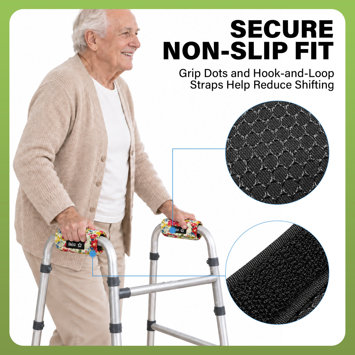 SPRING SEAON Universal Walker Handle Pads - Anti-Slip Handgrip Cover