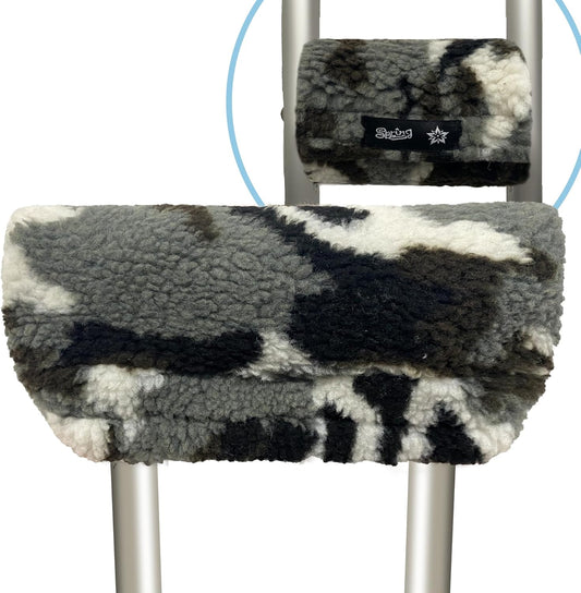 SPRING SEAON Gray Camo Plush Crutch Pad Memory Foam Crutches Padding Cover