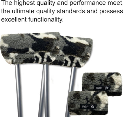 SPRING SEAON Gray Camo Plush Crutch Pad Memory Foam Crutches Padding Cover