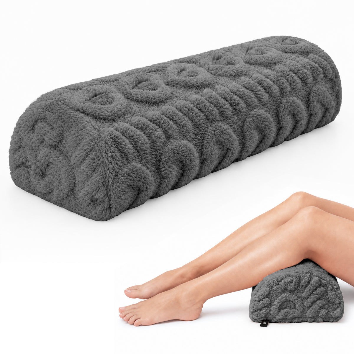 SPRING SEAON Half Moon Knee Pillow - Plush Cover, Memory Foam, 17 Inch