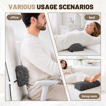 SPRING SEAON Half Moon Knee Pillow - Plush Cover, Memory Foam, 17 Inch