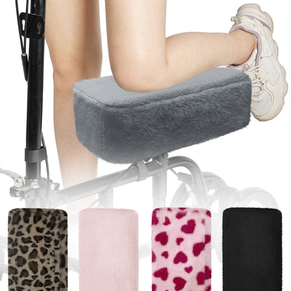 grey-​SPRING SEAON Knee Scooter Pad Cover - Soft Fluffy Plush Memory Foam 2 Inch Thick Universal Fit (5 Colors） - SpringSeaon