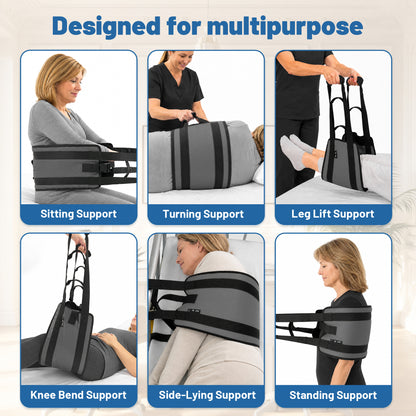 SPRING SEAON Transfer Sling with 6 Handles - Adjustable Support Belt 350 lb, S/M