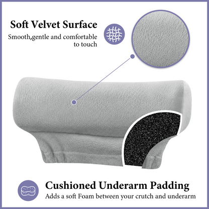 Color-​SPRING SEAON Plush Padded Crutches Covers Velvet Underarm Crutch Pads Non Slip - SpringSeaon