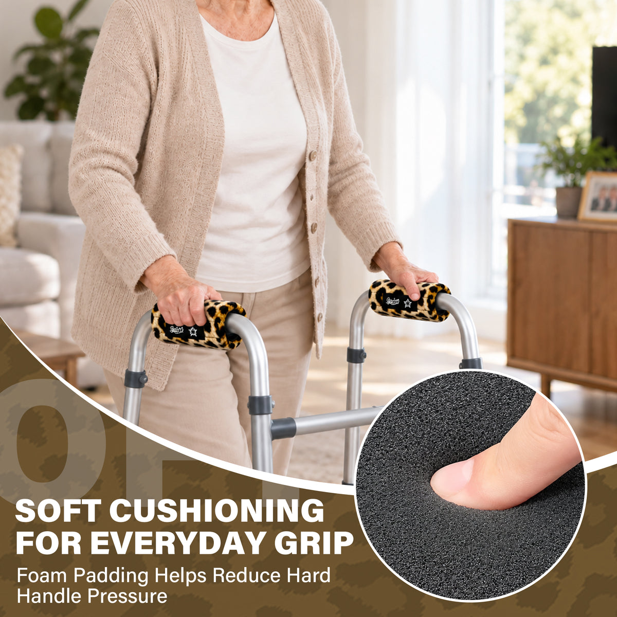 SPRING SEAON Universal Walker Handle Pads - Anti-Slip Handgrip Cover