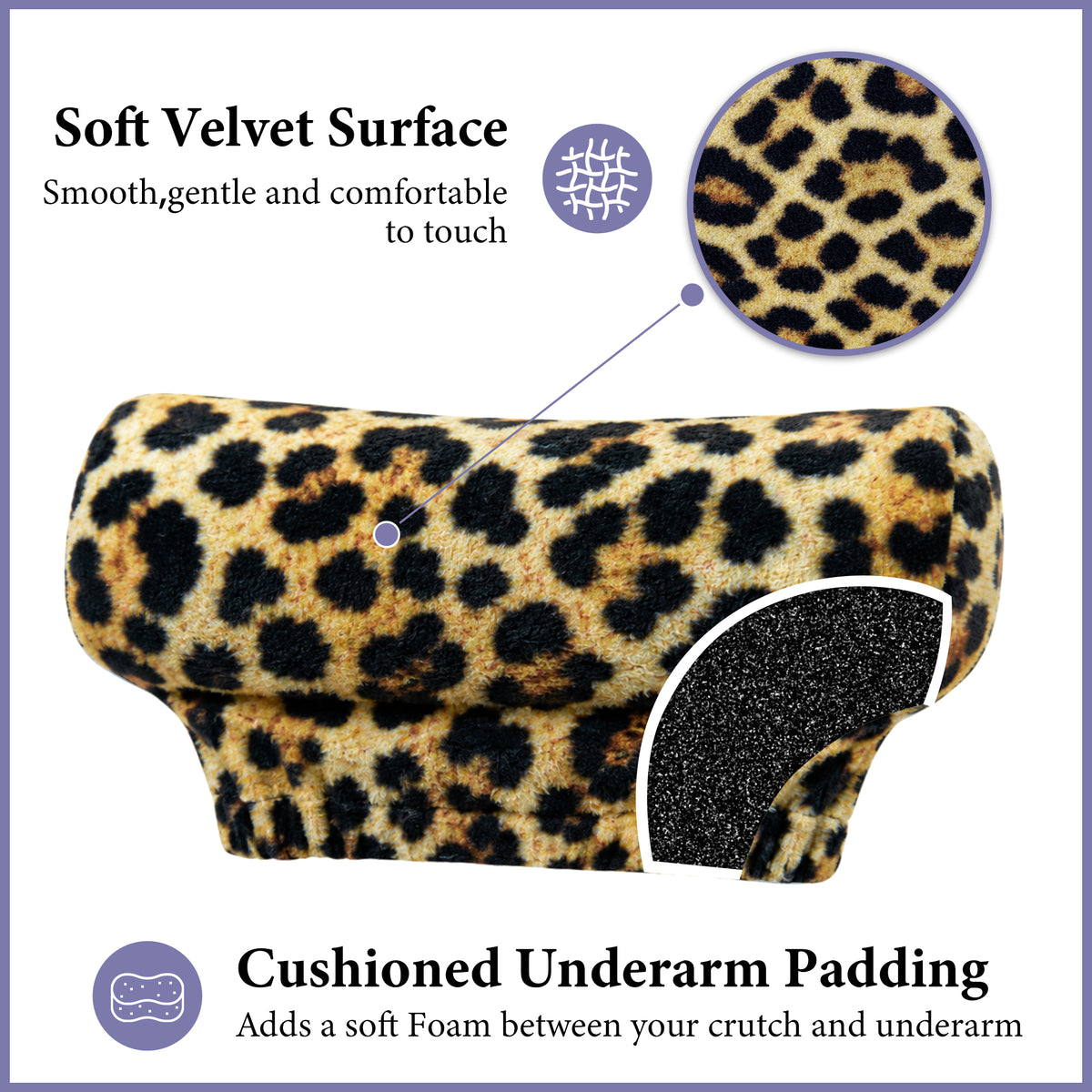 Color-​SPRING SEAON Plush Padded Crutches Covers Velvet Underarm Crutch Pads Non Slip - SpringSeaon