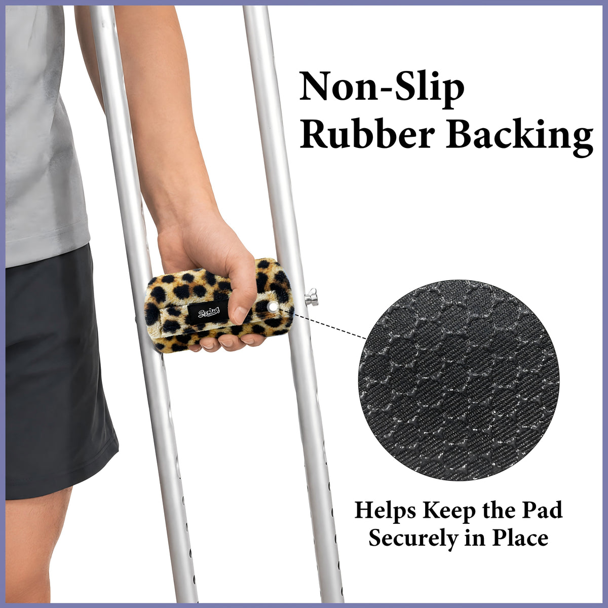Color-​SPRING SEAON Plush Padded Crutches Covers Velvet Underarm Crutch Pads Non Slip - SpringSeaon