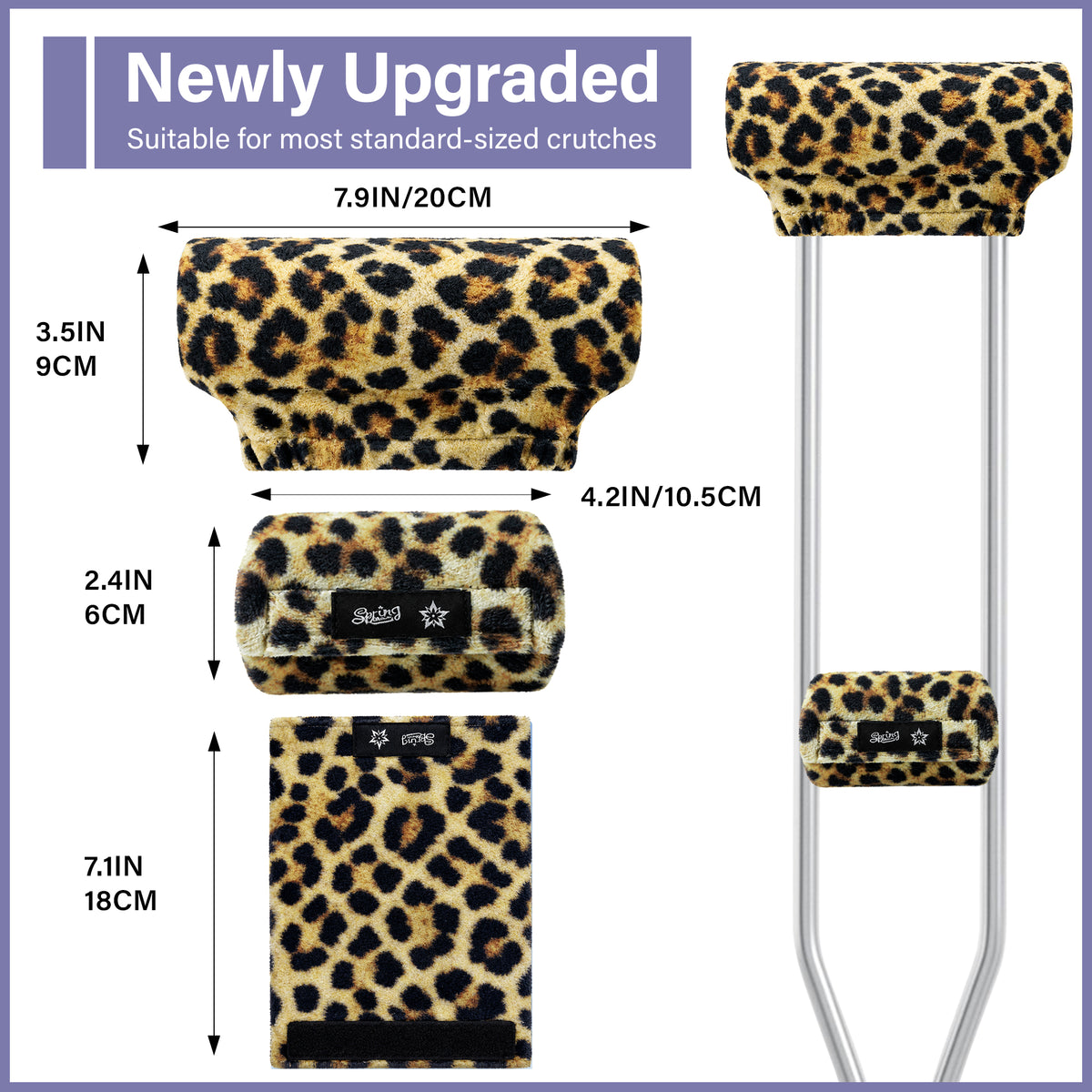 Color-​SPRING SEAON Plush Padded Crutches Covers Velvet Underarm Crutch Pads Non Slip - SpringSeaon