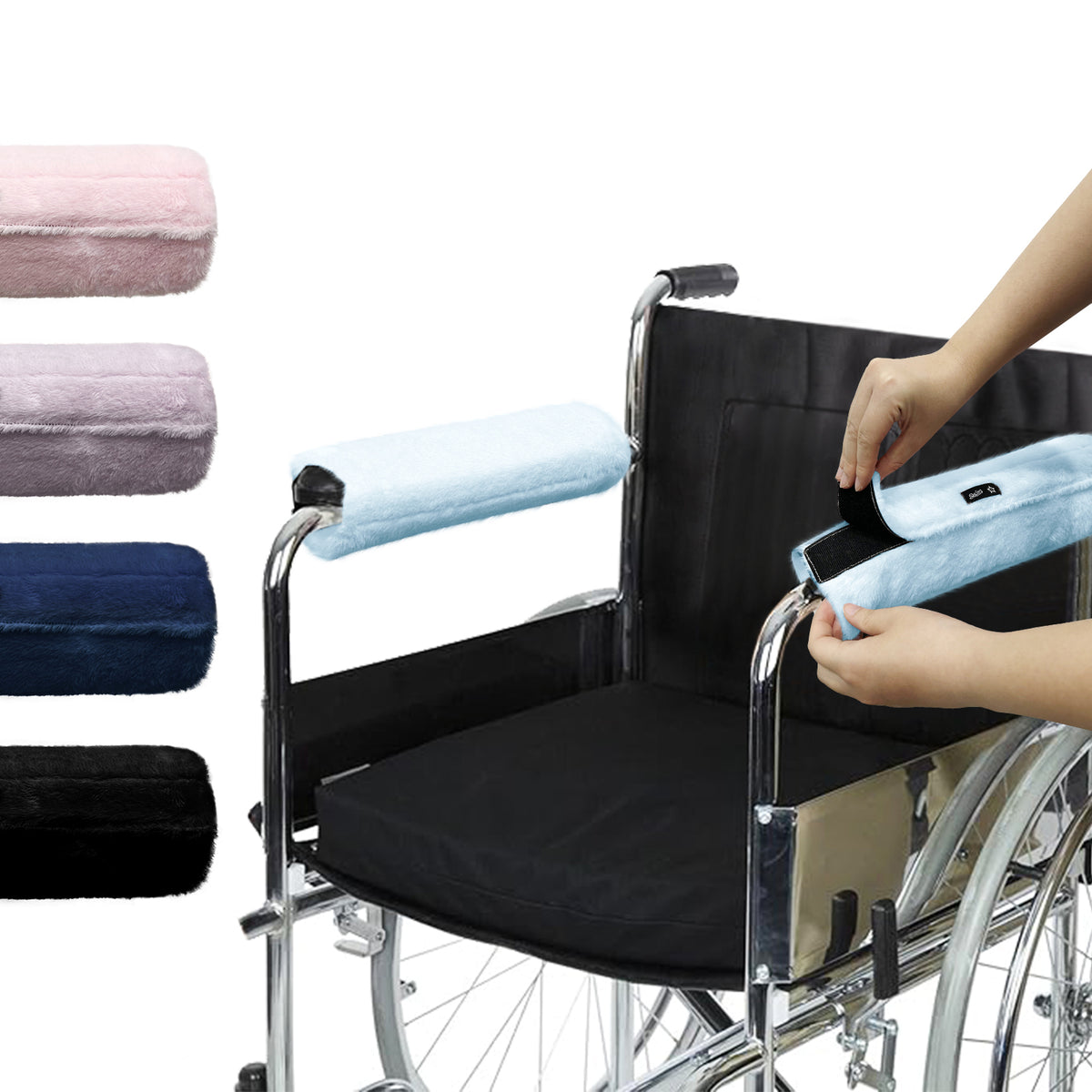 Color-​SPRING SEAON Fluffy Armrest Covers - Universal Memory Foam Cushion for Office Chairs 7 Colors - SpringSeaon