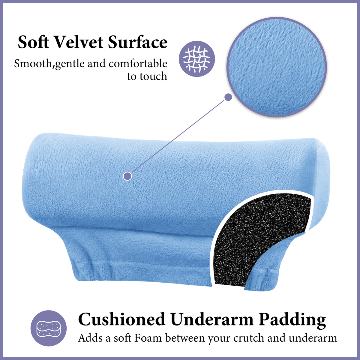 Color-​SPRING SEAON Plush Padded Crutches Covers Velvet Underarm Crutch Pads Non Slip - SpringSeaon