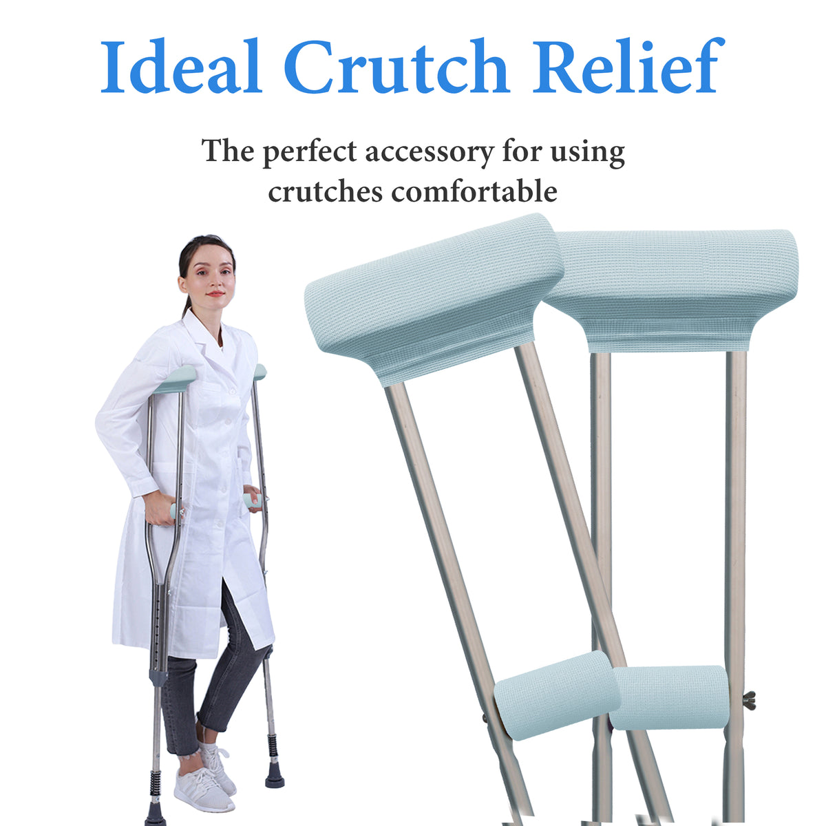 Color-​SPRING SEAON Waffle Pattern Crutch Pads - Universal Underarm & Hand Grip Padding Cushions 7 colors - SpringSeaon