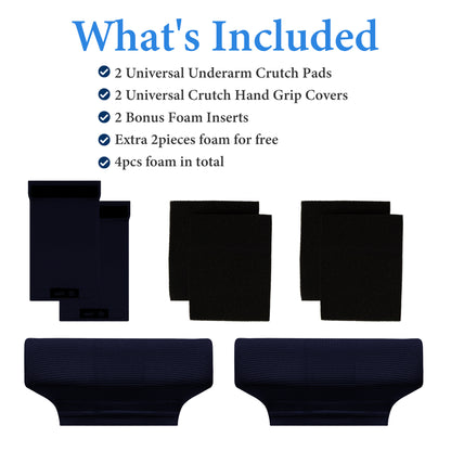 Color-​SPRING SEAON Waffle Pattern Crutch Pads - Universal Underarm & Hand Grip Padding Cushions 7 colors - SpringSeaon