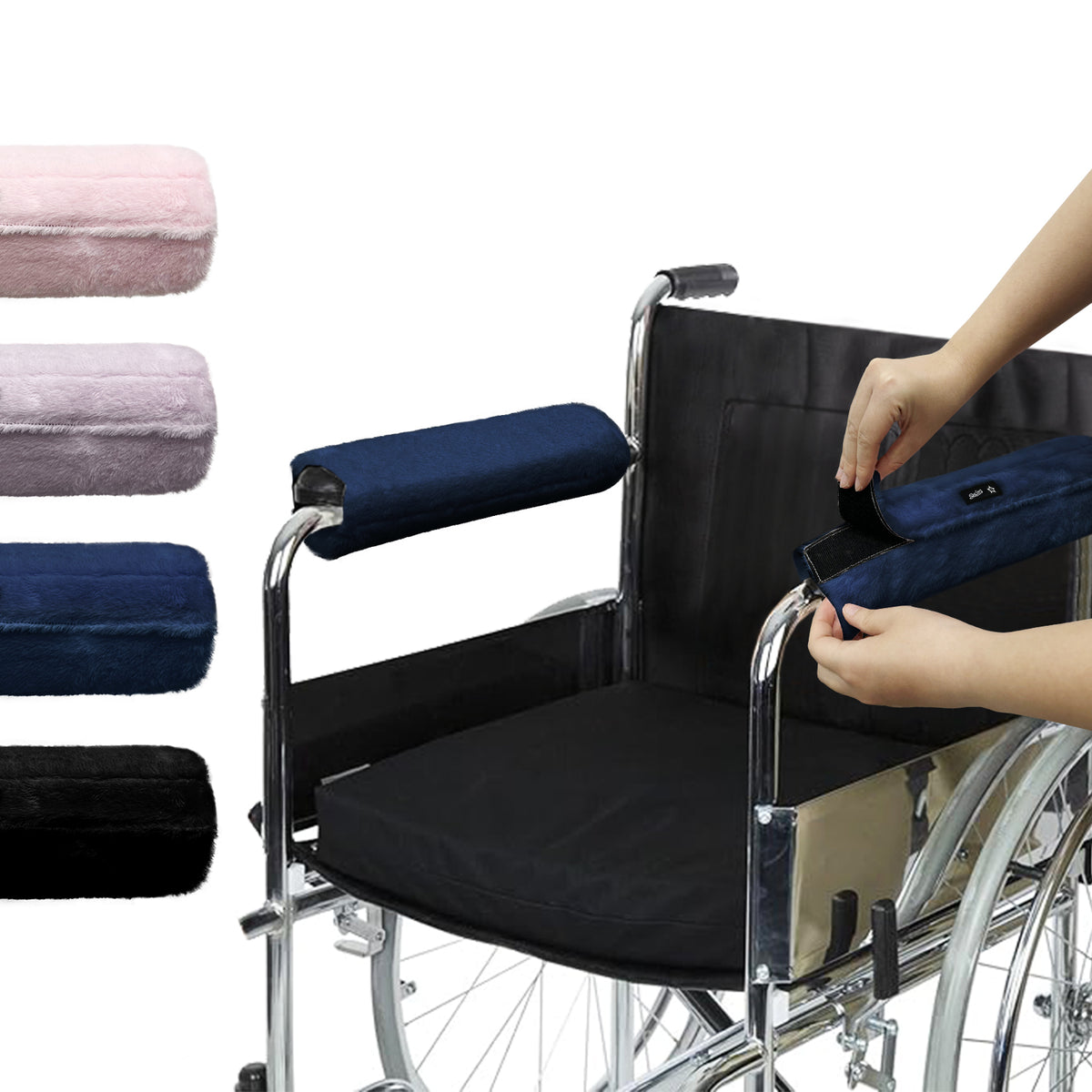 Color-​SPRING SEAON Fluffy Armrest Covers - Universal Memory Foam Cushion for Office Chairs 7 Colors - SpringSeaon