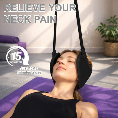 Color-​SPRING SEAON Adjustable Neck Hammock Neck Stretcher - Portable with 2 Pads for Home & Office (Navy Blue) - SpringSeaon
