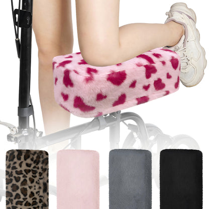pink lover ​SPRING SEAON Knee Scooter Pad Cover - Soft Fluffy Plush Memory Foam 2 Inch Thick Universal Fit