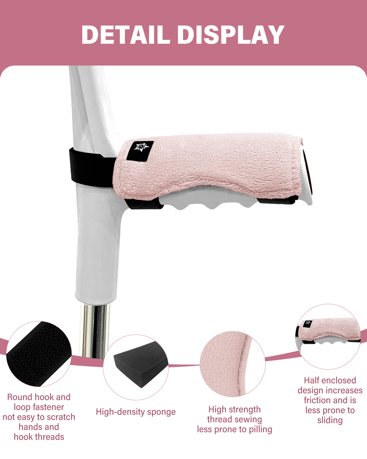 Color-​SPRING SEAON Forearm Crutch Pads Velvet – Soft Foam Covers for Elbow Crutches 4Colors - SpringSeaon