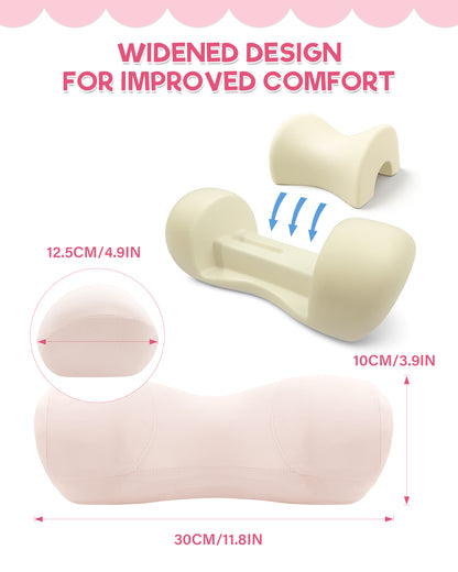 SPRING SEAON Neck Support Pillow for Sleeping - Small Neck Roll Memory Foam with Cool Fabric (3 Colors)