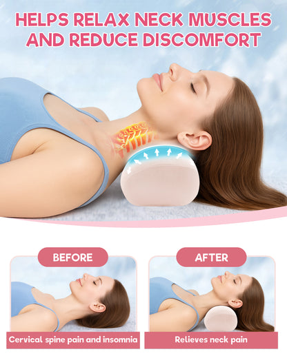 SPRING SEAON Neck Support Pillow for Sleeping - Small Neck Roll Memory Foam with Cool Fabric (3 Colors)
