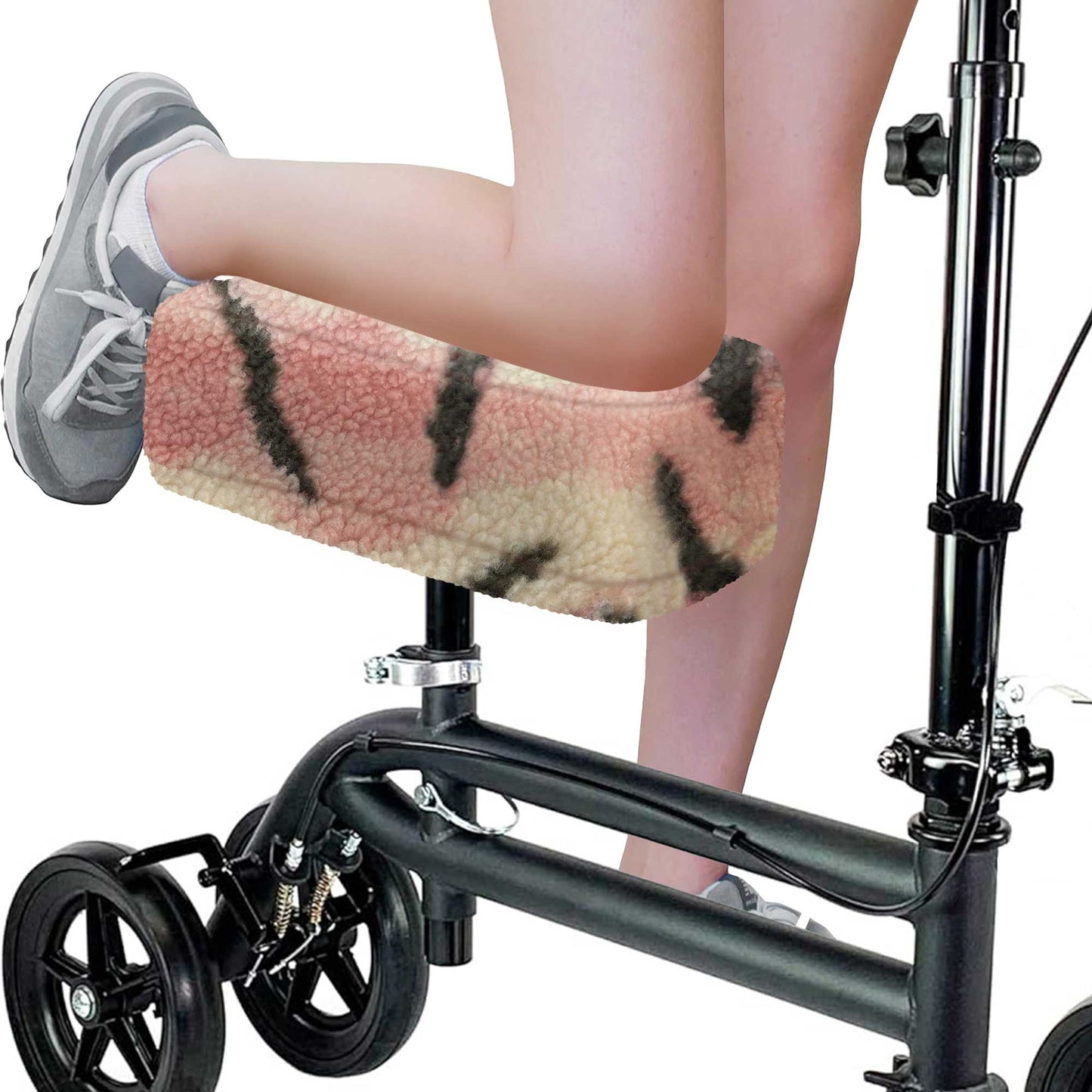 SPRING SEAON Plush Fleece Knee Scooter Cushion Pad Cover for Adults Pattern
