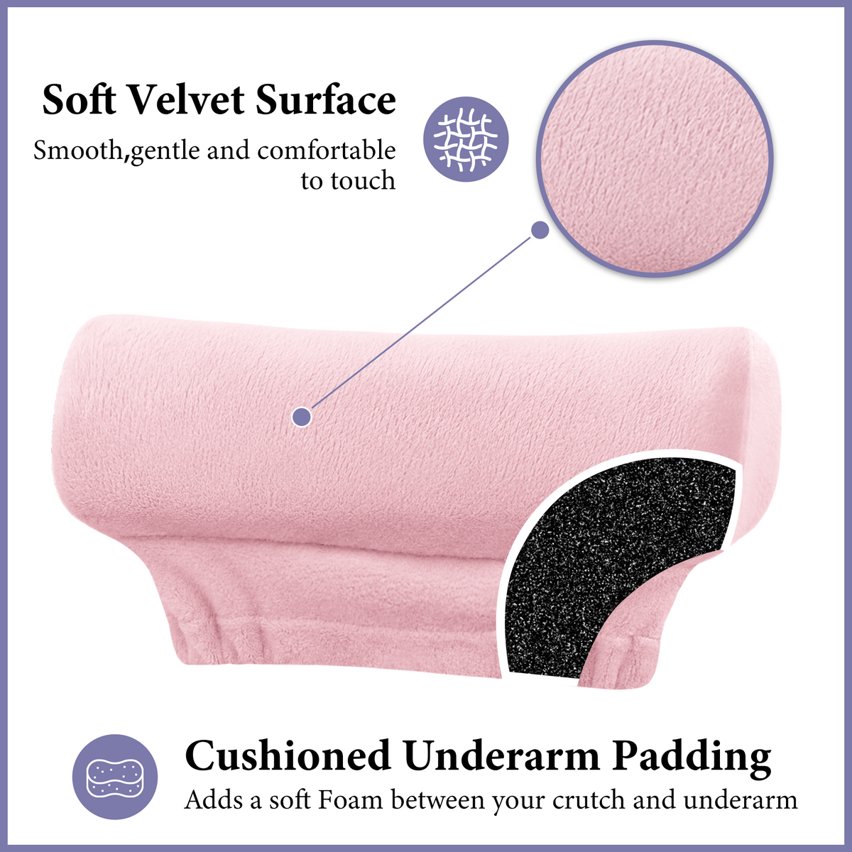 Color-​SPRING SEAON Plush Padded Crutches Covers Velvet Underarm Crutch Pads Non Slip - SpringSeaon