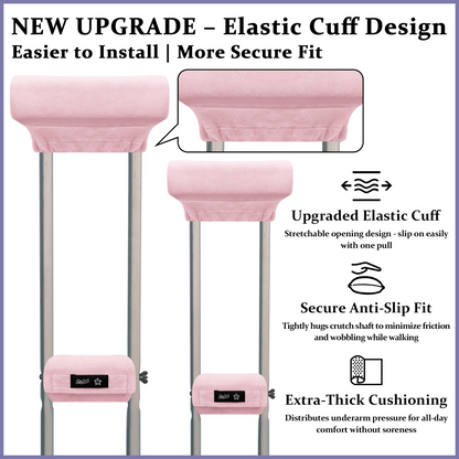 Color-​SPRING SEAON Plush Padded Crutches Covers Velvet Underarm Crutch Pads Non Slip - SpringSeaon
