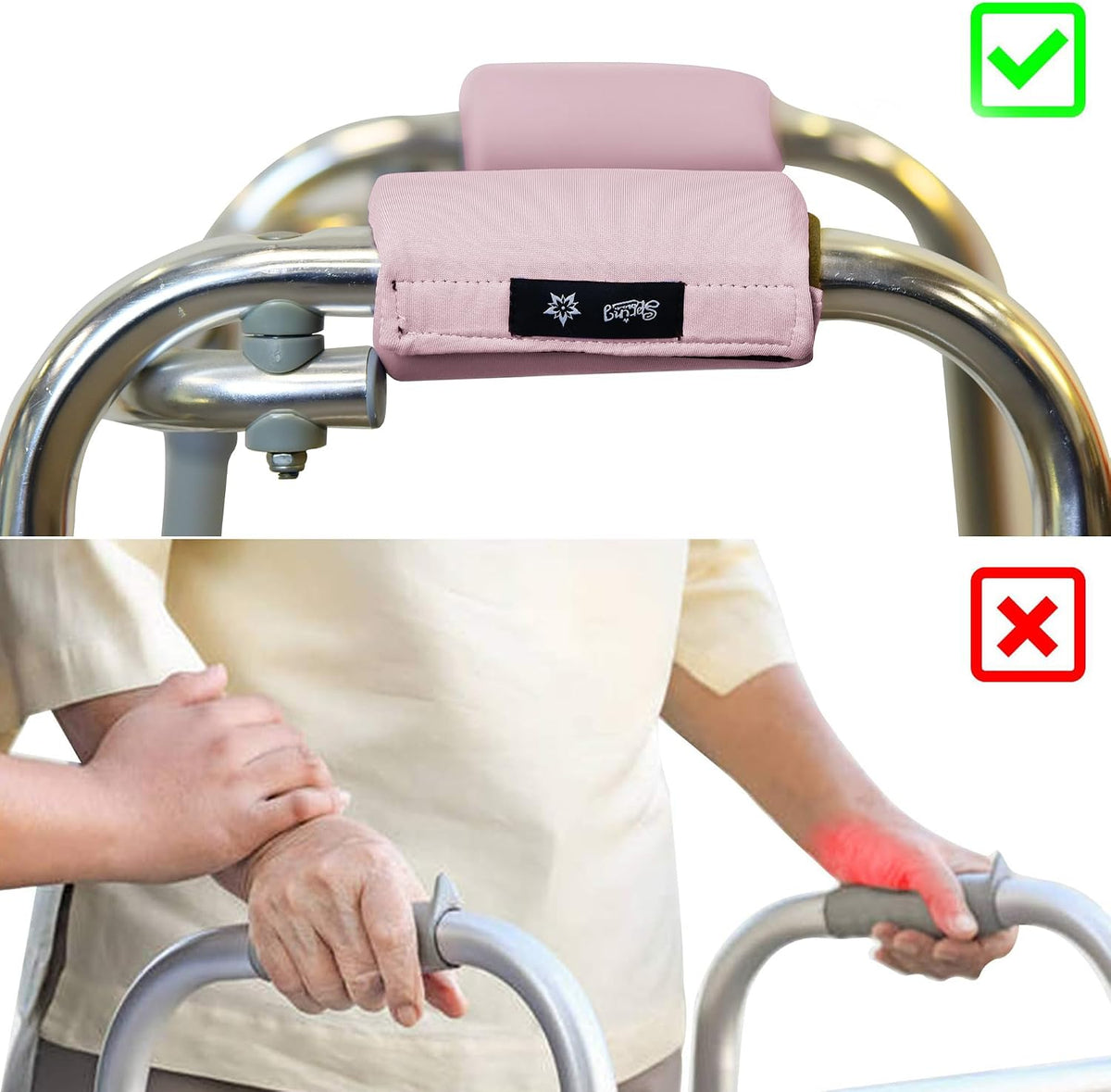 SPRING SEAON Universal Walker Handle Pads - Anti-Slip Handgrip Cover