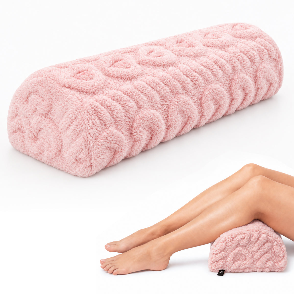 SPRING SEAON Half Moon Knee Pillow - Plush Cover, Memory Foam, 17 Inch