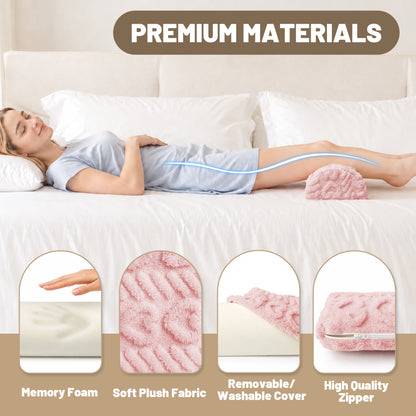 SPRING SEAON Half Moon Knee Pillow - Plush Cover, Memory Foam, 17 Inch