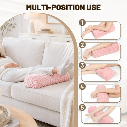 SPRING SEAON Half Moon Knee Pillow - Plush Cover, Memory Foam, 17 Inch