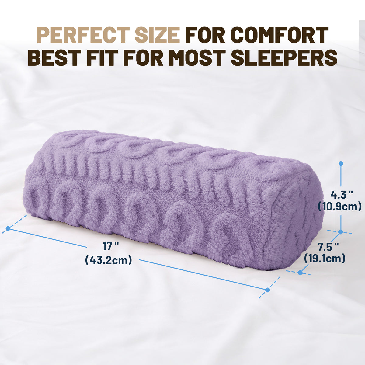SPRING SEAON Half Moon Knee Pillow - Plush Cover, Memory Foam, 17 Inch