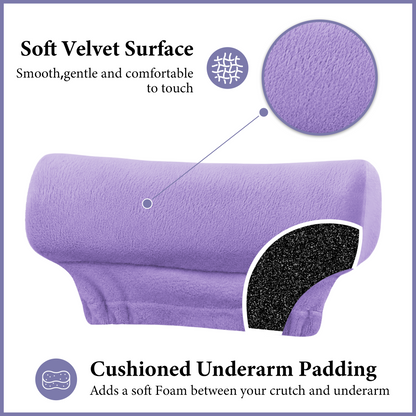 Color-​SPRING SEAON Plush Padded Crutches Covers Velvet Underarm Crutch Pads Non Slip - SpringSeaon