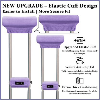Color-​SPRING SEAON Plush Padded Crutches Covers Velvet Underarm Crutch Pads Non Slip - SpringSeaon