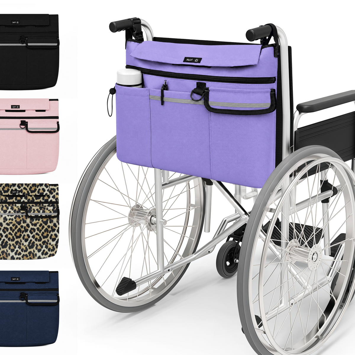 Purple wheeel chair bag