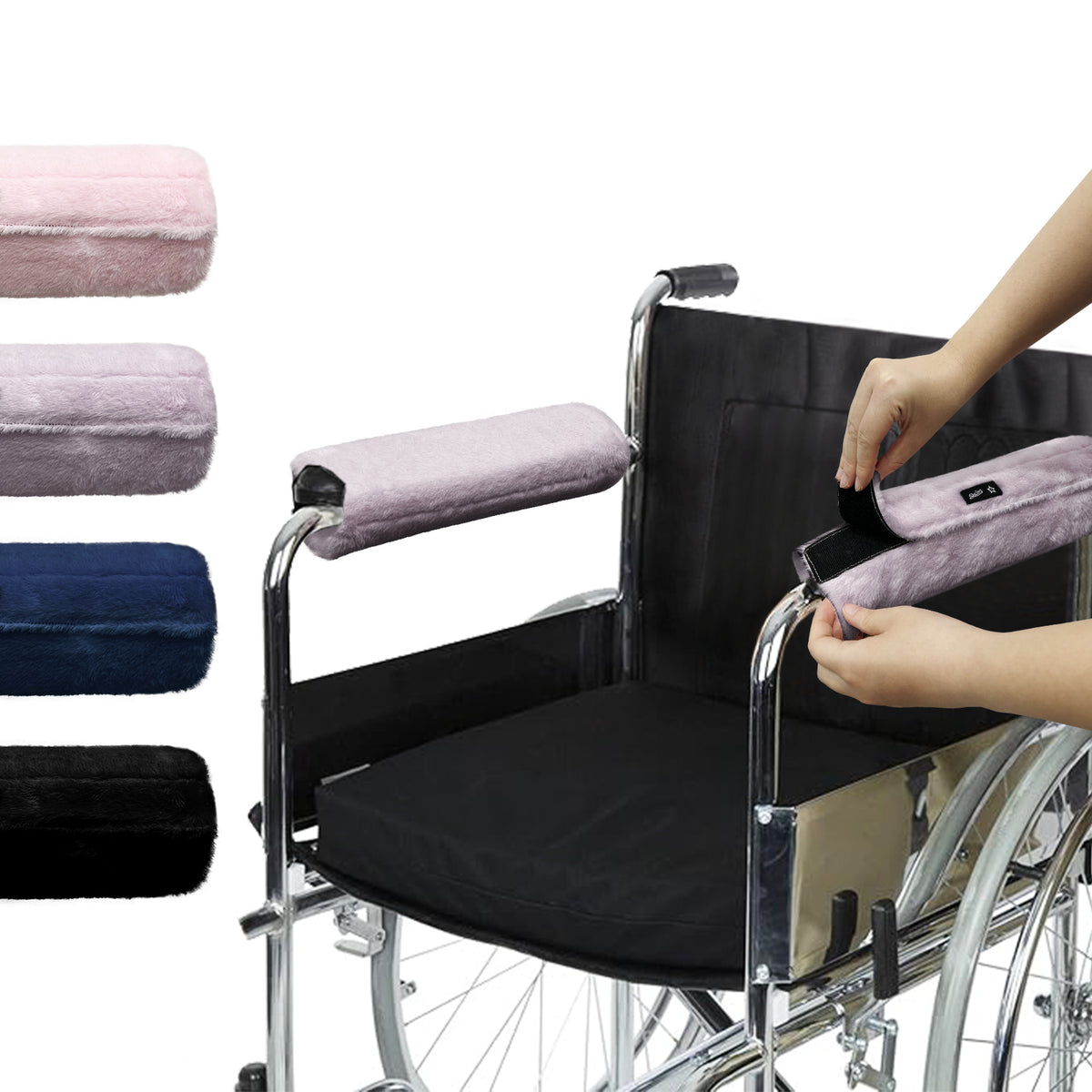 Color-​SPRING SEAON Fluffy Armrest Covers - Universal Memory Foam Cushion for Office Chairs 7 Colors - SpringSeaon
