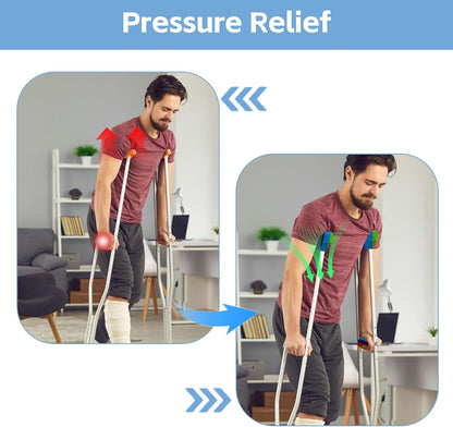 SpringSeaon Rainbow Underarm Crutch's Pad and Hand Grip Covers Universal Crutch Accessories