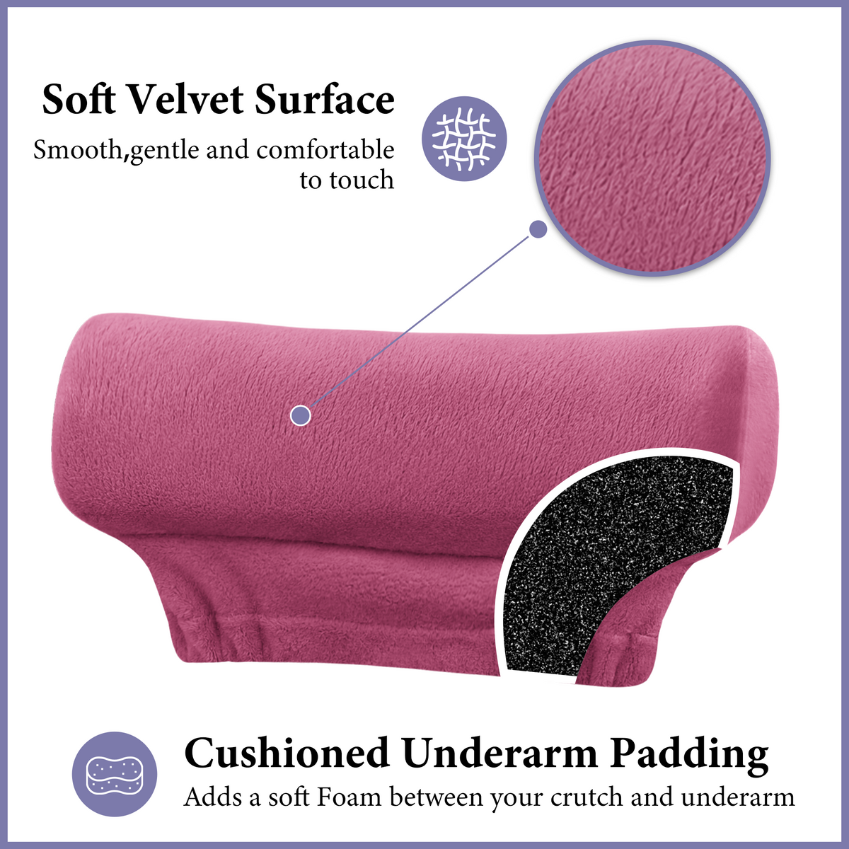Color-​SPRING SEAON Plush Padded Crutches Covers Velvet Underarm Crutch Pads Non Slip - SpringSeaon