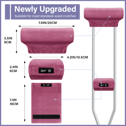 Color-​SPRING SEAON Plush Padded Crutches Covers Velvet Underarm Crutch Pads Non Slip - SpringSeaon