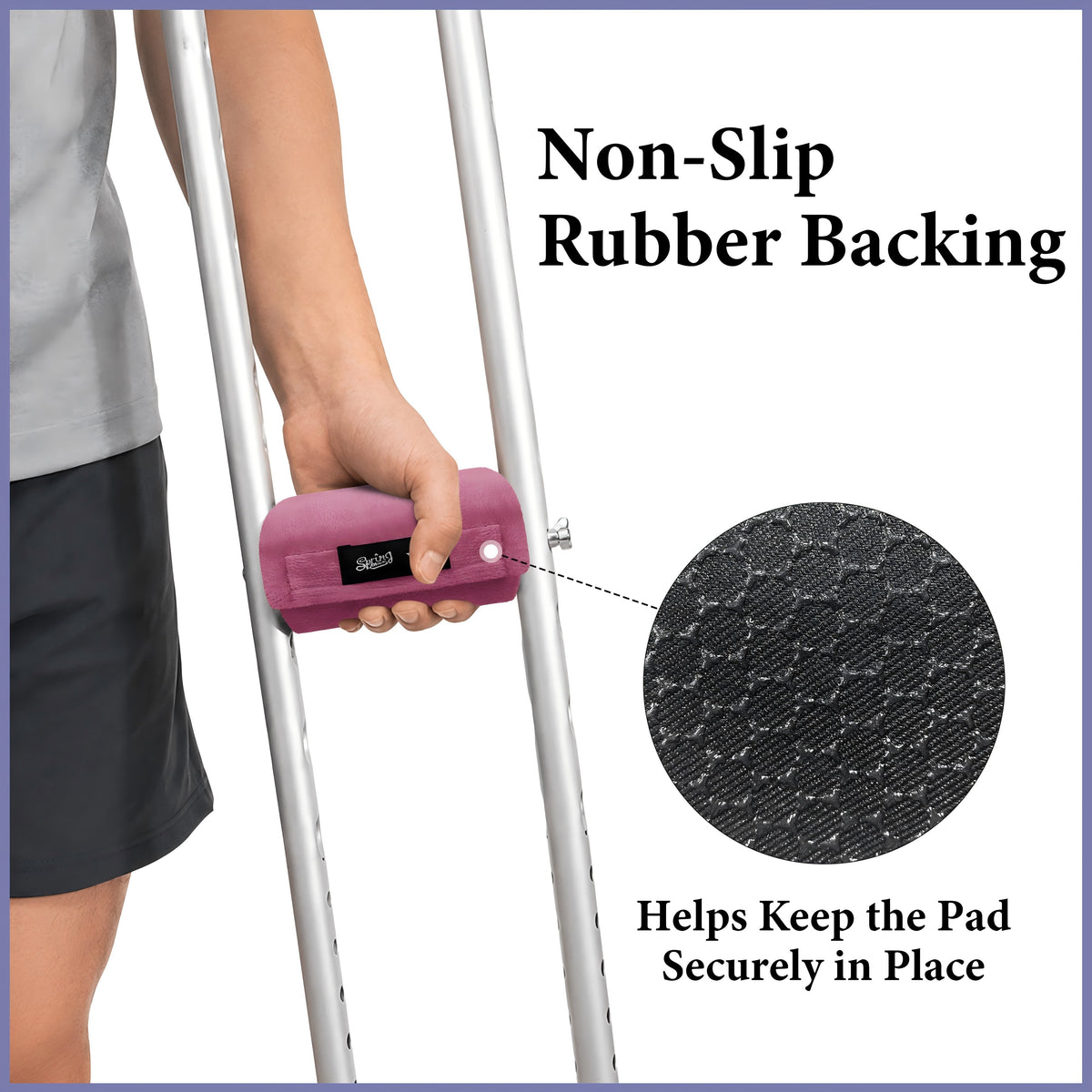 Color-​SPRING SEAON Plush Padded Crutches Covers Velvet Underarm Crutch Pads Non Slip - SpringSeaon