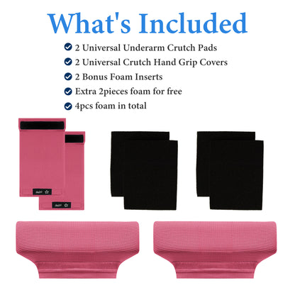 Color-​SPRING SEAON Waffle Pattern Crutch Pads - Universal Underarm & Hand Grip Padding Cushions 7 colors - SpringSeaon