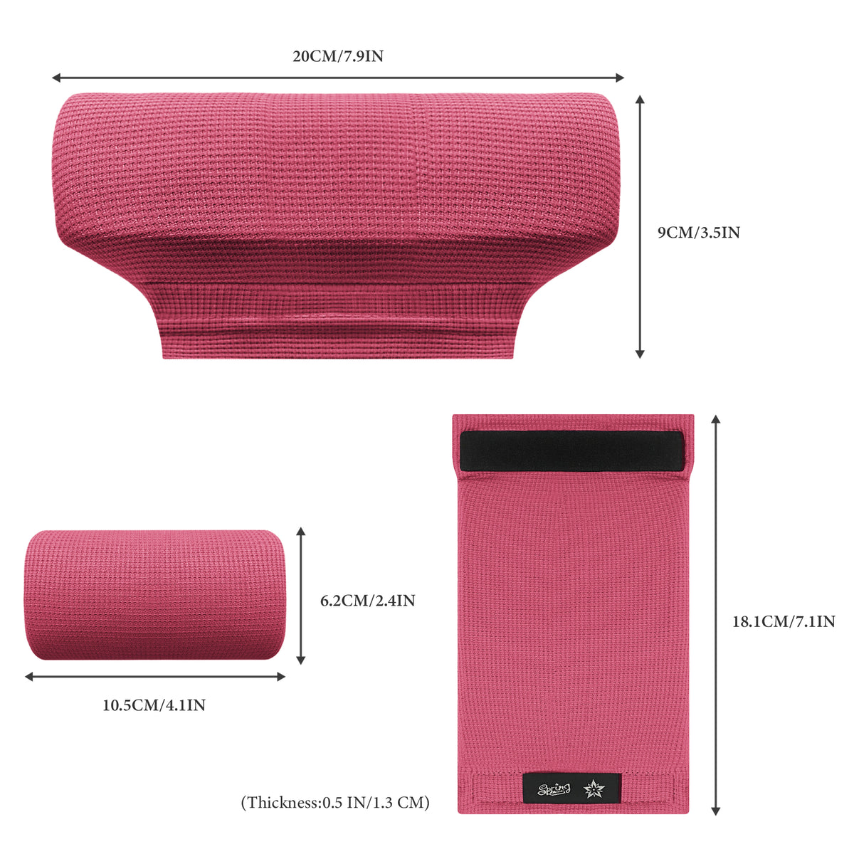 Color-​SPRING SEAON Waffle Pattern Crutch Pads - Universal Underarm & Hand Grip Padding Cushions 7 colors - SpringSeaon