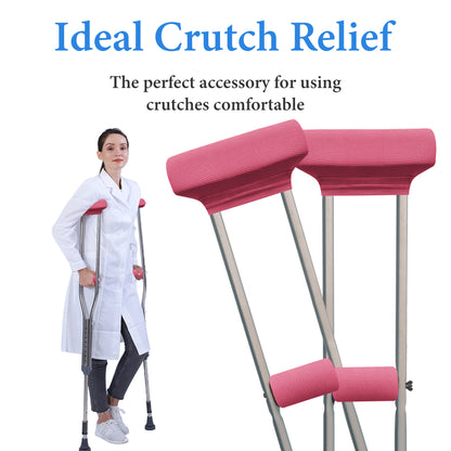 Color-​SPRING SEAON Waffle Pattern Crutch Pads - Universal Underarm & Hand Grip Padding Cushions 7 colors - SpringSeaon