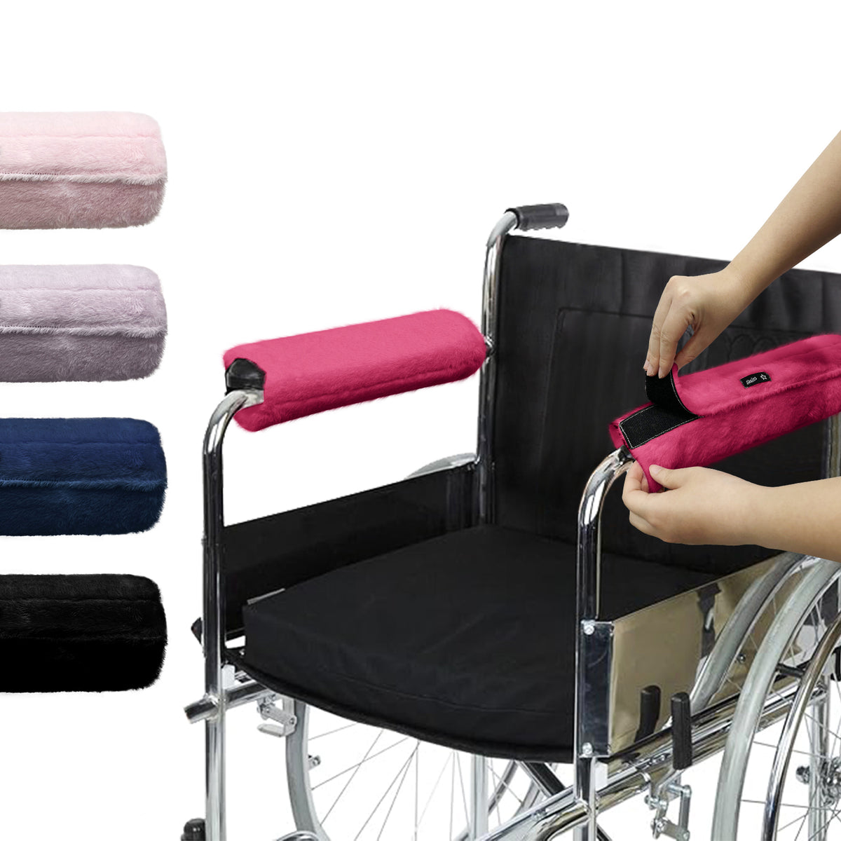 Color-​SPRING SEAON Fluffy Armrest Covers - Universal Memory Foam Cushion for Office Chairs 7 Colors - SpringSeaon