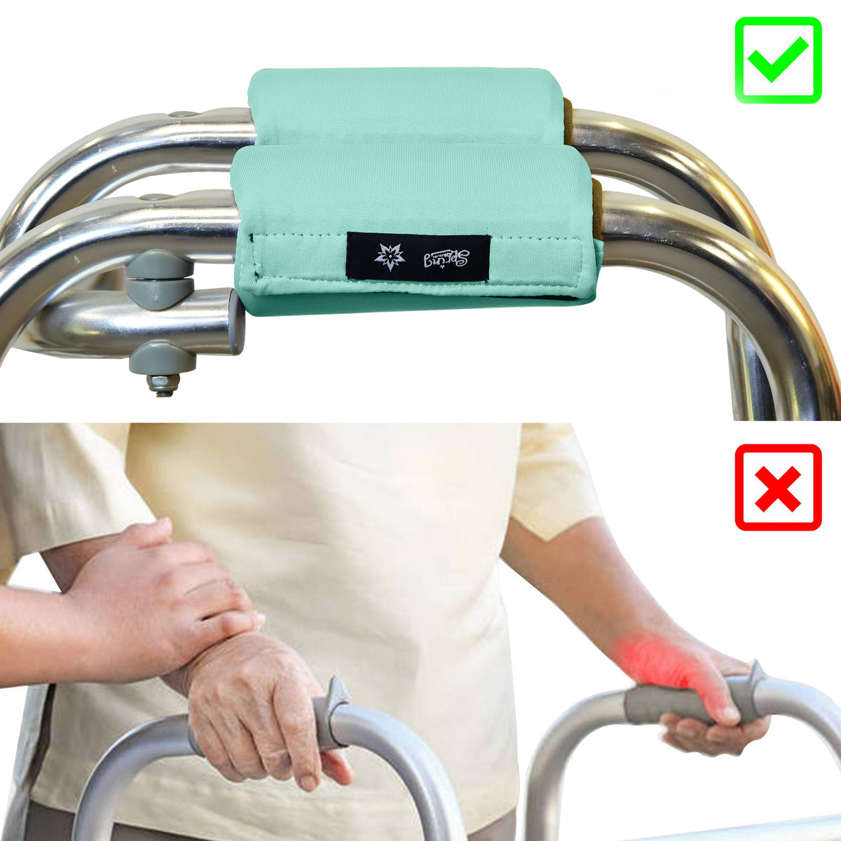 SPRING SEAON Universal Walker Handle Pads - Anti-Slip Handgrip Cover