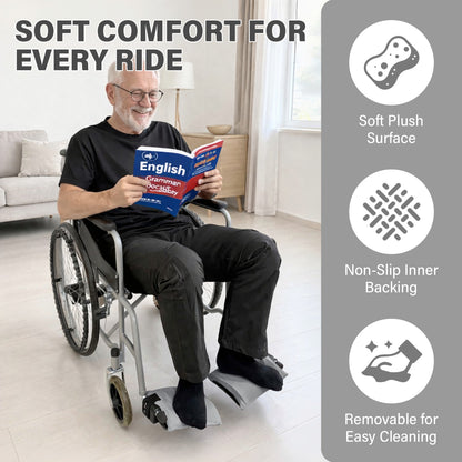 SPRING SEAON Wheelchair Footrest Covers, Soft Plush Foot Rest Pads