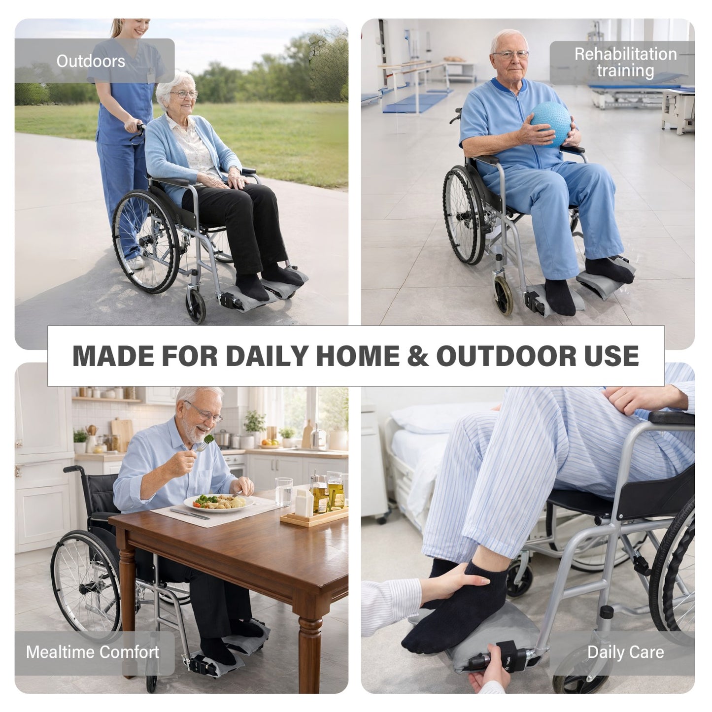 SPRING SEAON Wheelchair Footrest Covers, Soft Plush Foot Rest Pads