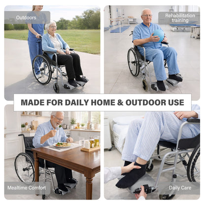 SPRING SEAON Wheelchair Footrest Covers, Soft Plush Foot Rest Pads
