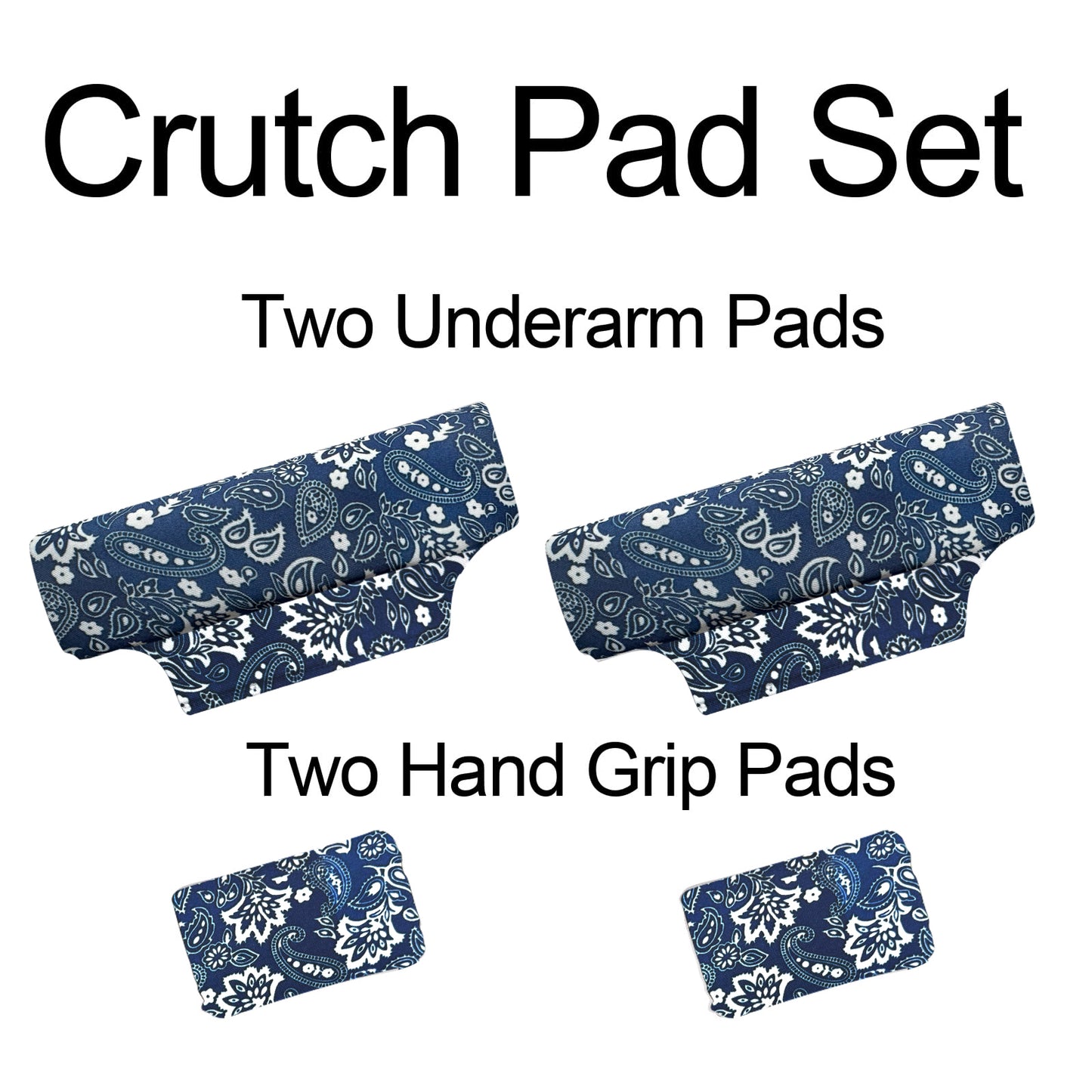 SpringSeaon Blue Flora Pattern Underarm Crutch's Pad and Hand Grip Covers Universal Crutch Accessories