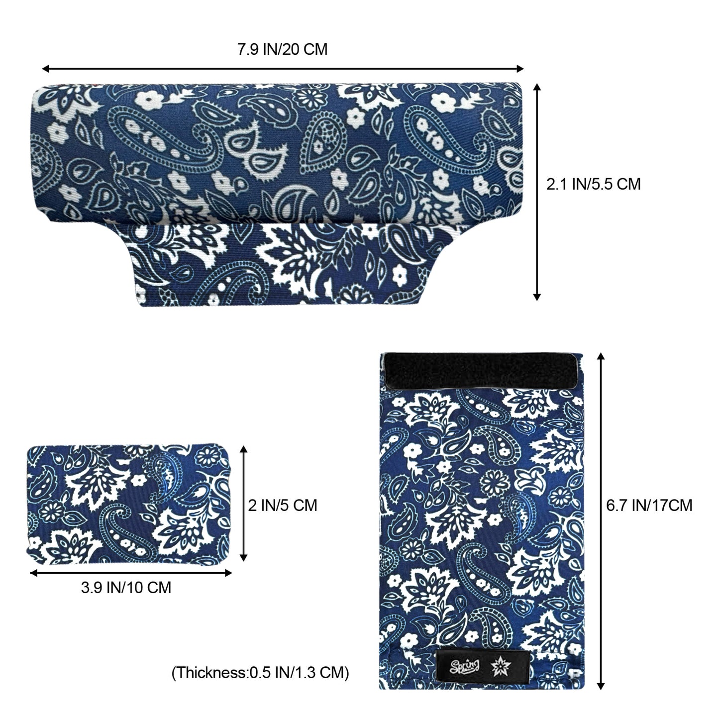 SpringSeaon Blue Flora Pattern Underarm Crutch's Pad and Hand Grip Covers Universal Crutch Accessories
